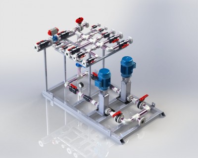 Two Pump System 3D Rendered Concept Drawing